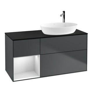 V&B Waschtischunterschrank Finion 120cm, Pl b m, Rg w m Lac, md bl. m Lac
