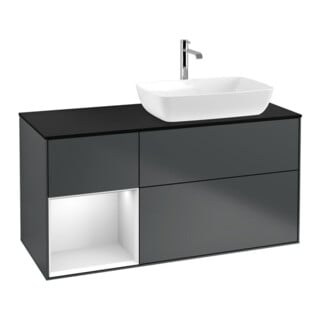 V&B Waschtischunterschrank Finion 120cm, Pl b m, Rg w m Lac, md bl. m Lac