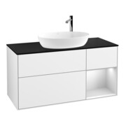 V&B Waschtischunterschrank Finion 120cm, Pl b m, Rg wh. m Lac, glo wh. Lac