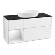 V&B Waschtischunterschrank Finion 120cm, Pl b m, Rg wh. m Lac, glo wh. Lac