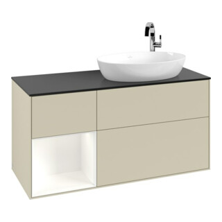 V&B Waschtischunterschrank Finion 120cm, Pl b m, Rg wh. m Lac, si Gr m Lac