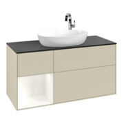 V&B Waschtischunterschrank Finion 120cm, Pl b m, Rg wh. m Lac, si Gr m Lac