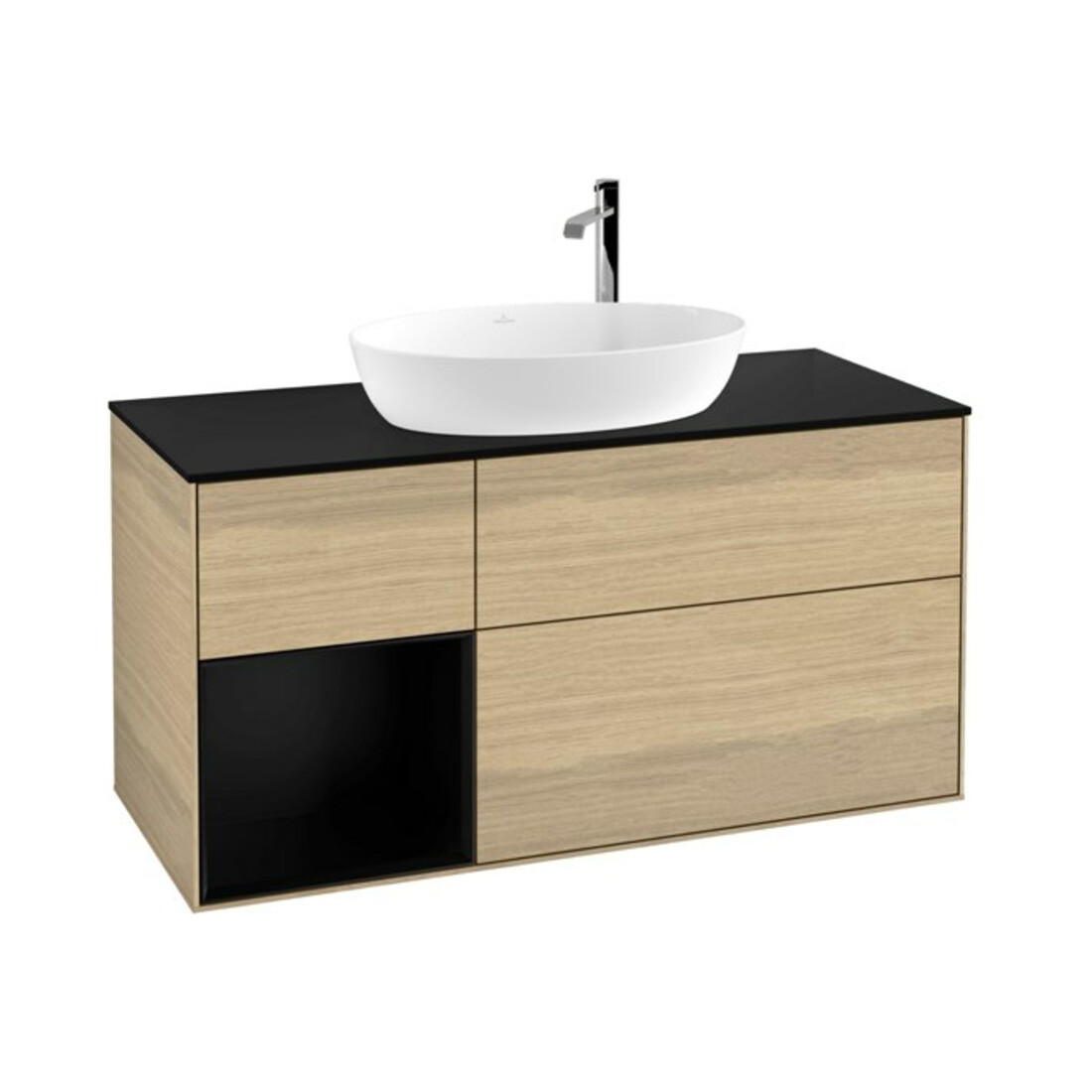 V&B Waschtischunterschrank Finion 120cm, Pl bla m, Reg bla m Lac, Oa ven