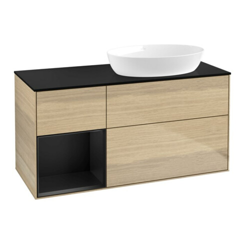 V&B Waschtischunterschrank Finion 120cm, Pl bla m, Reg bla m Lac, Oa ven