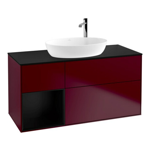 V&B Waschtischunterschrank Finion 120cm, Pl bla m, Reg bla m Lac, Peo m