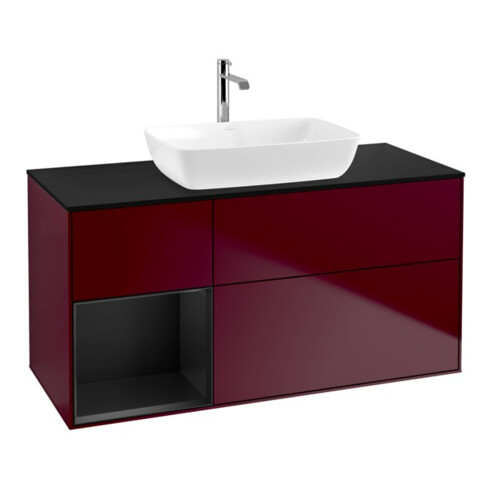 V&B Waschtischunterschrank Finion 120cm, Pl bla m, Reg bla m Lac, Peo m