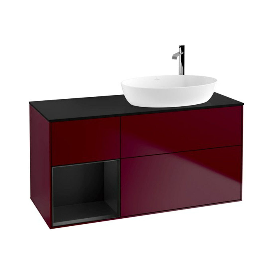 V&B Waschtischunterschrank Finion 120cm, Pl bla m, Reg bla m Lac, Peo m