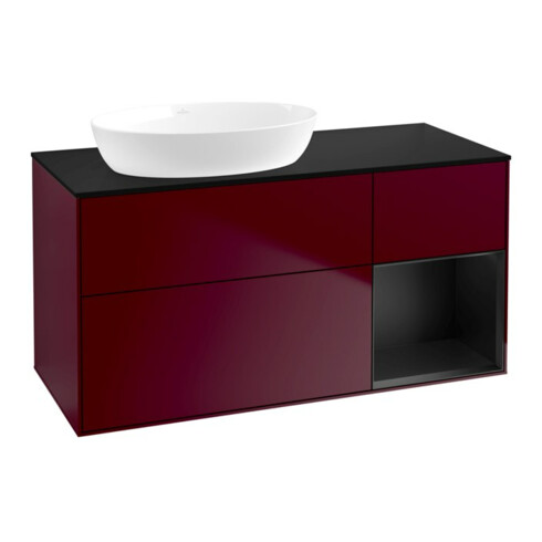 V&B Waschtischunterschrank Finion 120cm, Pl bla m, Reg bla m Lac, Peo m
