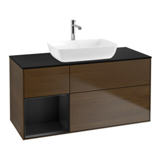 V&B Waschtischunterschrank Finion 120cm, Pl bla m, Reg bla m Lac, wal ven