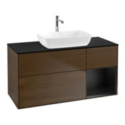 V&B Waschtischunterschrank Finion 120cm, Pl bla m, Reg bla m Lac, wal ven