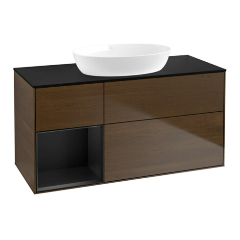 V&B Waschtischunterschrank Finion 120cm, Pl bla m, Reg bla m Lac, wal ven