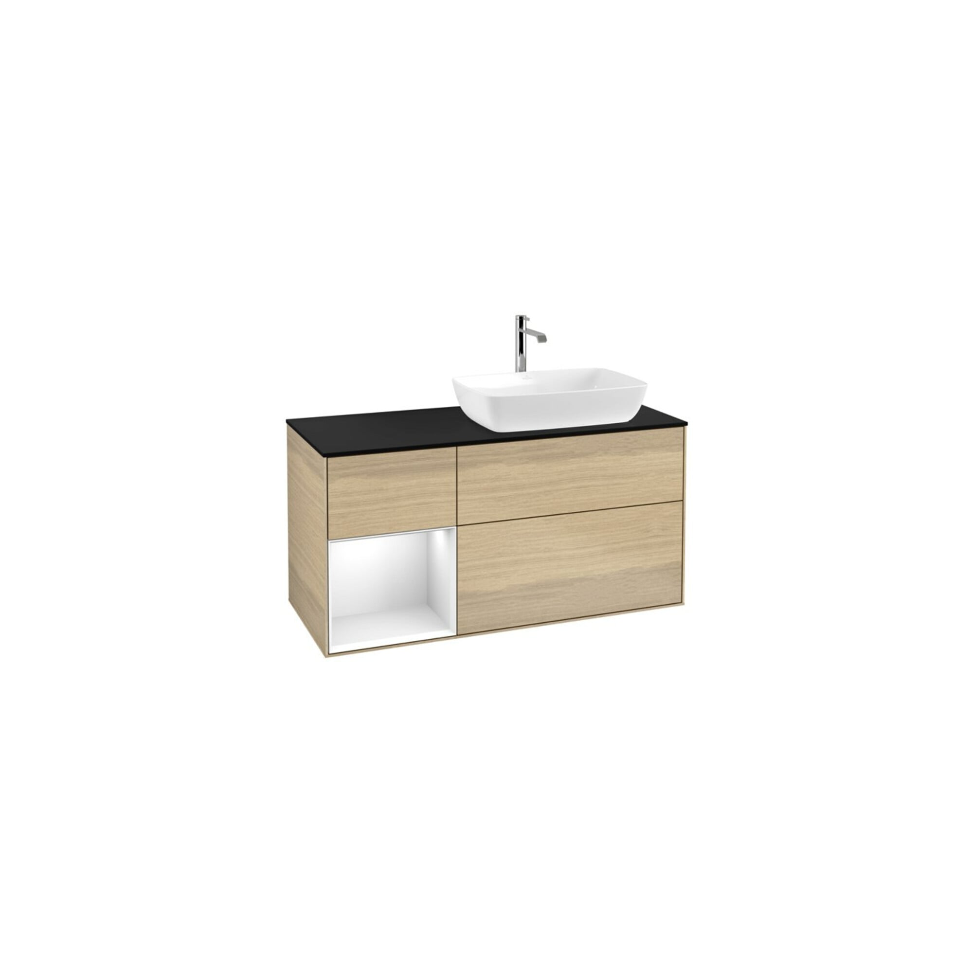 V&B Waschtischunterschrank Finion 120cm, Pl bla m, Reg glo wh. Lac, Oa ven ; Villeroy & Boch
