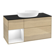 V&B Waschtischunterschrank Finion 120cm, Pl bla m, Reg glo wh. Lac, Oa ven
