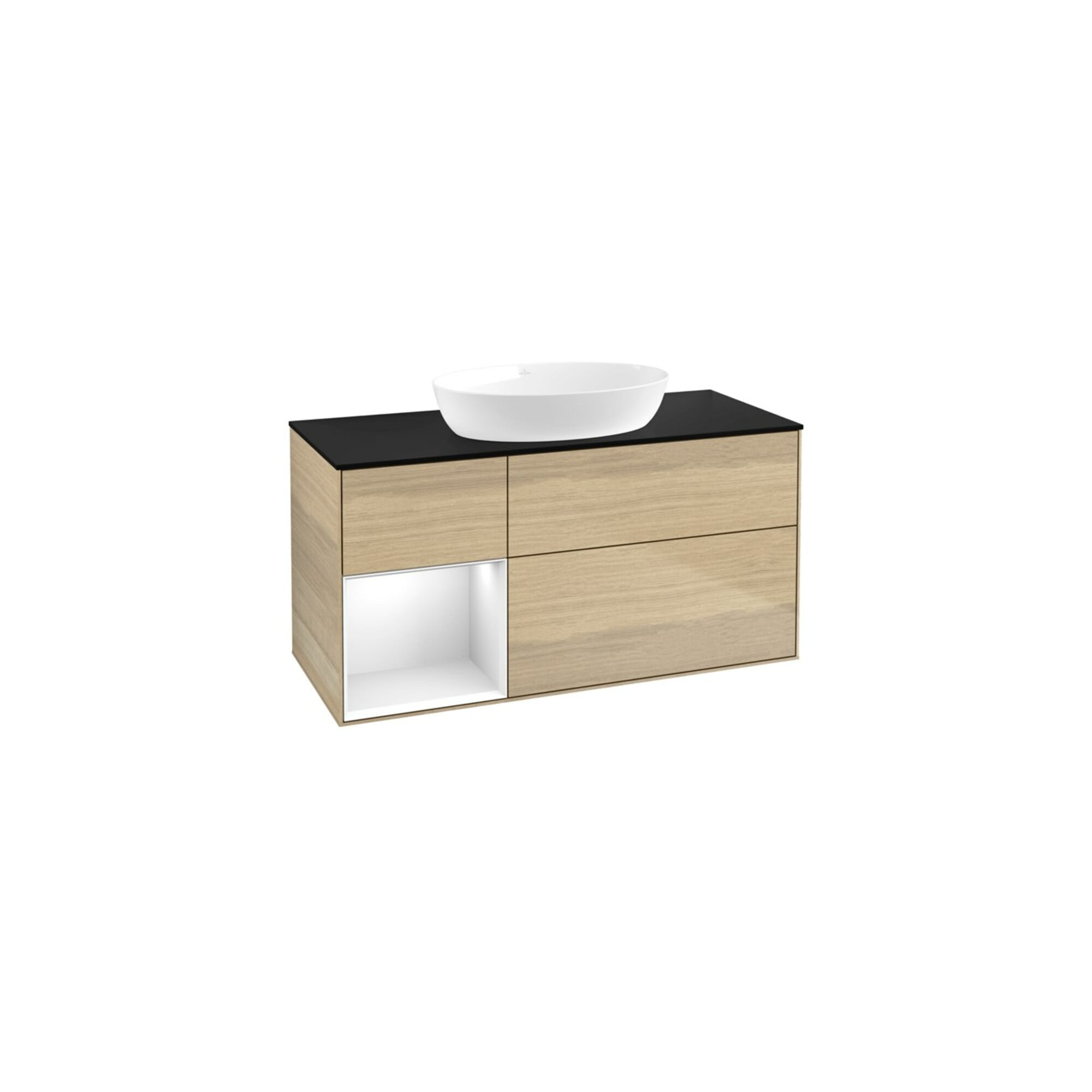 V&B Waschtischunterschrank Finion 120cm, Pl bla m, Reg glo wh. Lac, Oa ven ; Villeroy & Boch