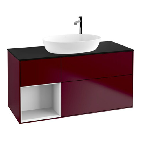 V&B Waschtischunterschrank Finion 120cm, Pl bla m, Reg glo wh. Lac, Peo m