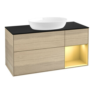 V&B Waschtischunterschrank Finion 120cm, Pl bla m, Reg gol m Lac, Oa ven