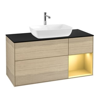 V&B Waschtischunterschrank Finion 120cm, Pl bla m, Reg gol m Lac, Oa ven