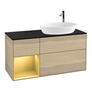 V&B Waschtischunterschrank Finion 120cm, Pl bla m, Reg gol m Lac, Oa ven