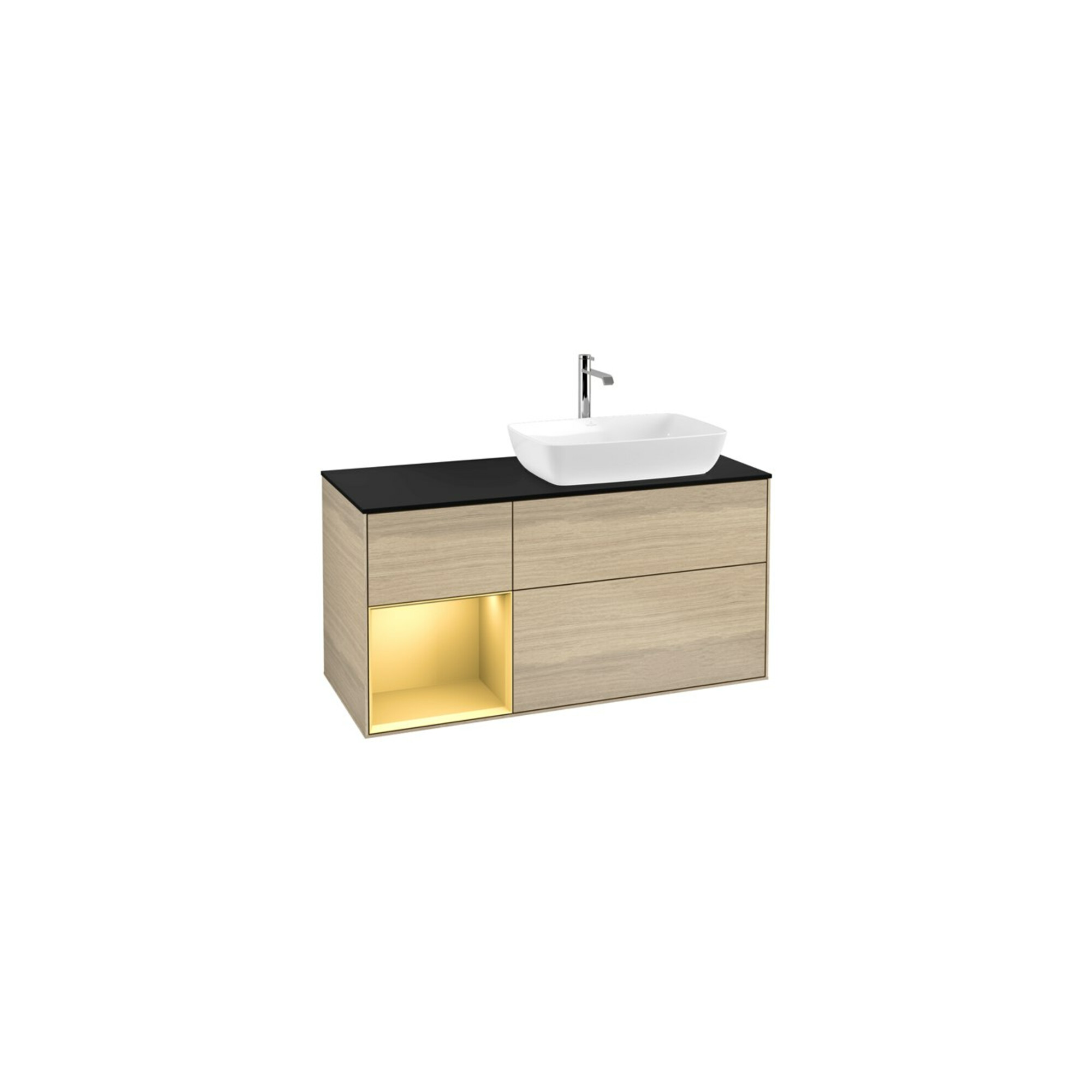V&B Waschtischunterschrank Finion 120cm, Pl bla m, Reg gol m Lac, Oa ven ; Villeroy & Boch