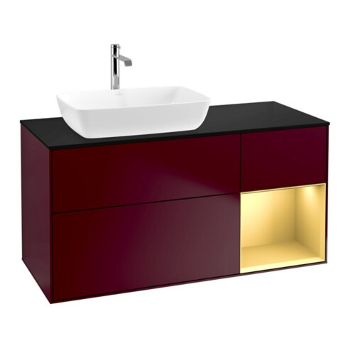 V&B Waschtischunterschrank Finion 120cm, Pl bla m, Reg gol m Lac, Peo m