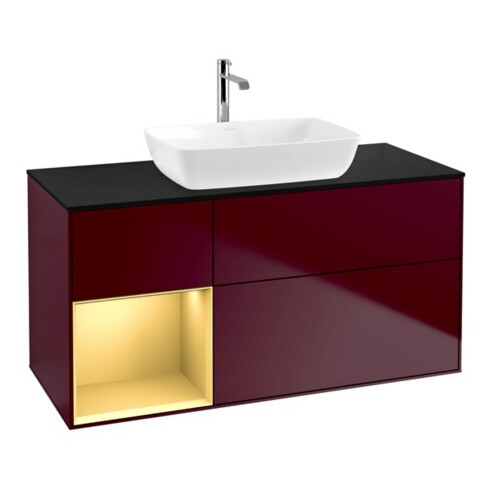 V&B Waschtischunterschrank Finion 120cm, Pl bla m, Reg gol m Lac, Peo m
