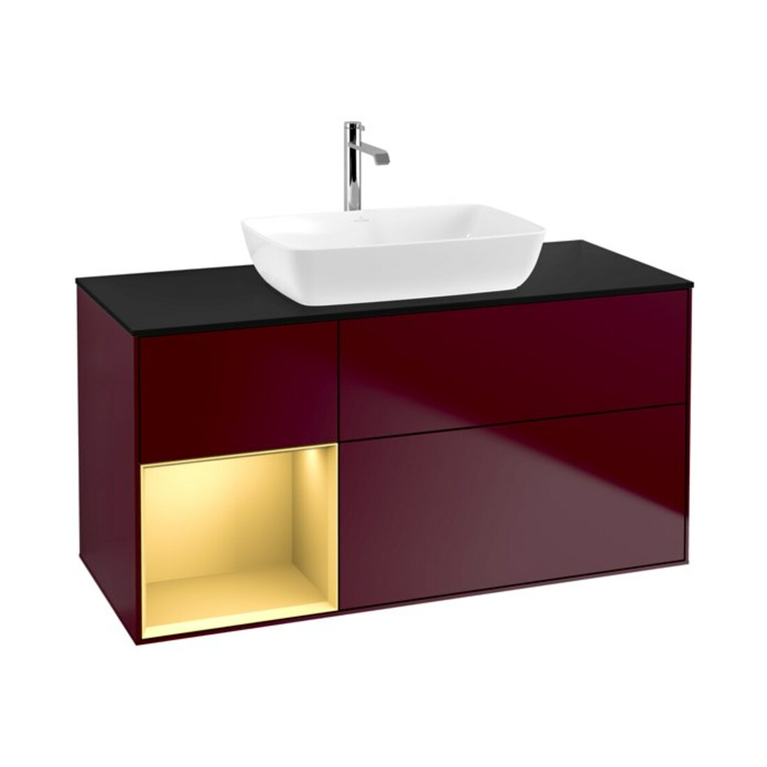 V&B Waschtischunterschrank Finion 120cm, Pl bla m, Reg gol m Lac, Peo m