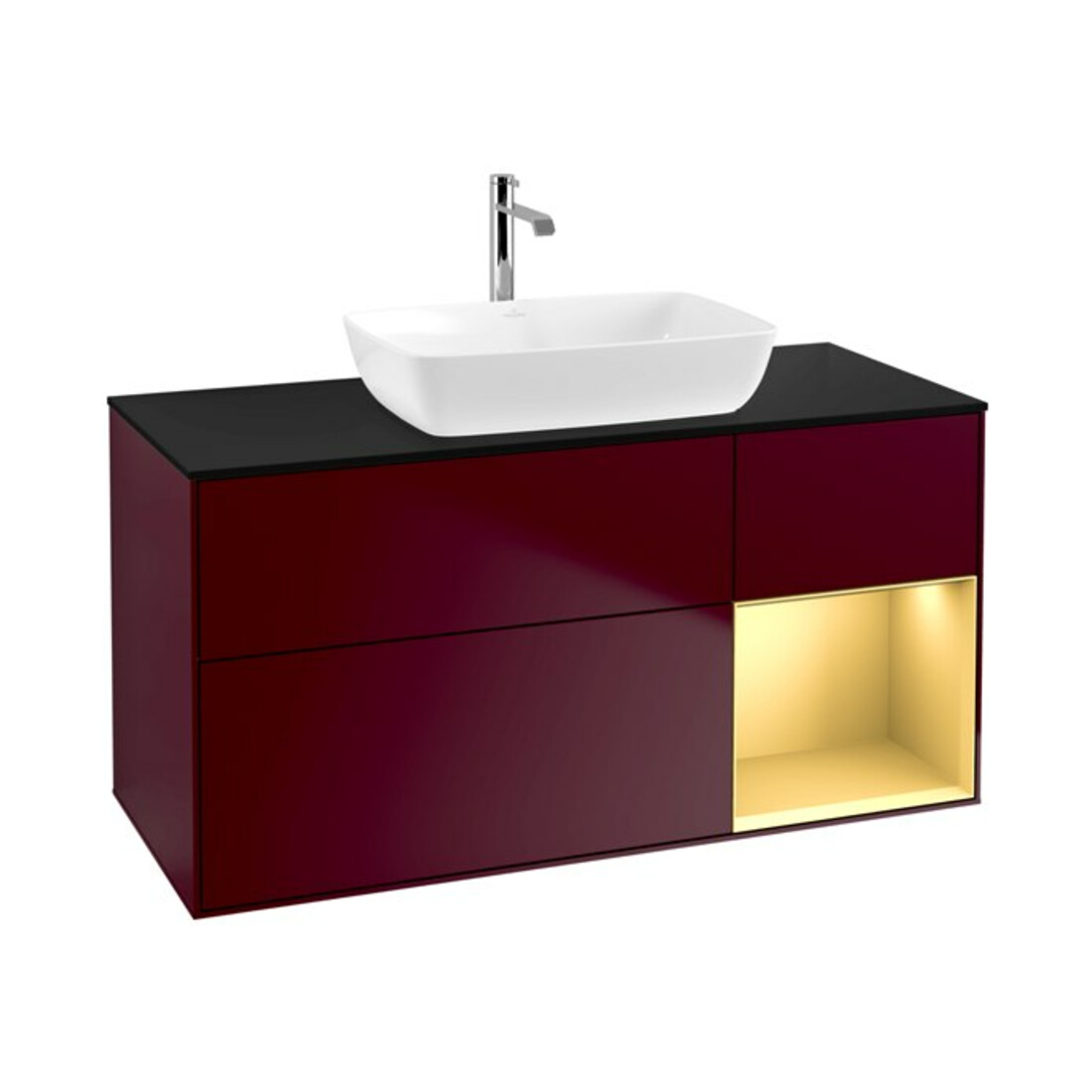 V&B Waschtischunterschrank Finion 120cm, Pl bla m, Reg gol m Lac, Peo m