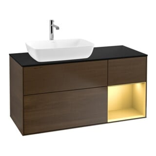 V&B Waschtischunterschrank Finion 120cm, Pl bla m, Reg gol m Lac, wal ven