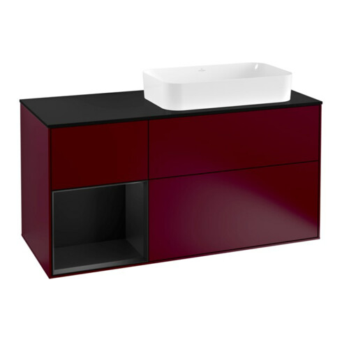 V&B Waschtischunterschrank Finion 120cm, Pl bla m, Reg li bla m Lac, Peo m