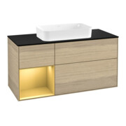 V&B Waschtischunterschrank Finion 120cm, Pl bla m, Reg li gol m, Oa ven