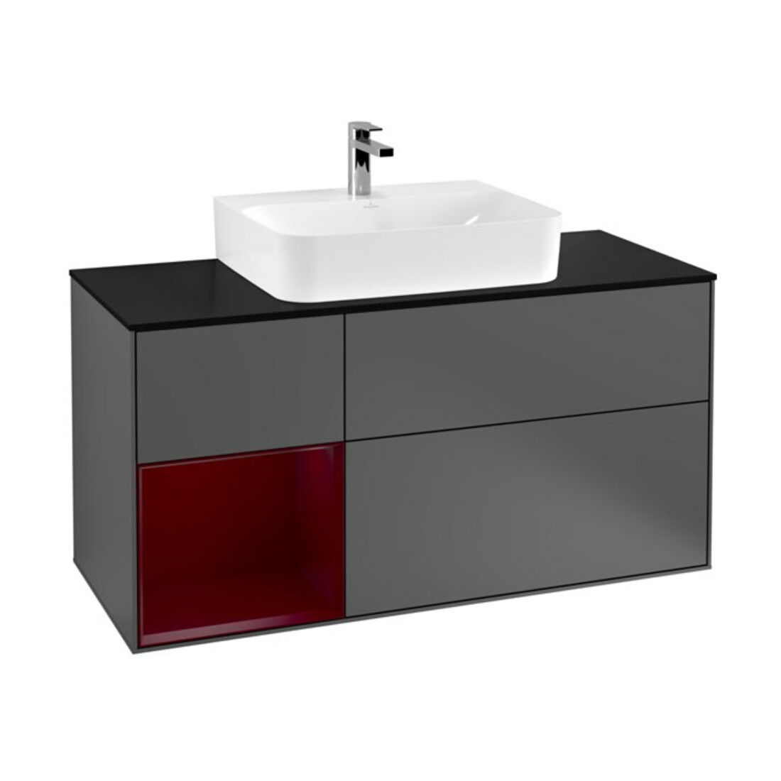 V&B Waschtischunterschrank Finion 120cm, Pl bla m, Reg li Peo, Anthrac. m