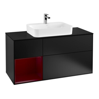 V&B Waschtischunterschrank Finion 120cm, Pl bla m, Reg li Peo, bla m Lac