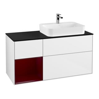 V&B Waschtischunterschrank Finion 120cm, Pl bla m, Reg li Peo, glo wh. Lac