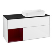 V&B Waschtischunterschrank Finion 120cm, Pl bla m, Reg li Peo, glo wh. Lac