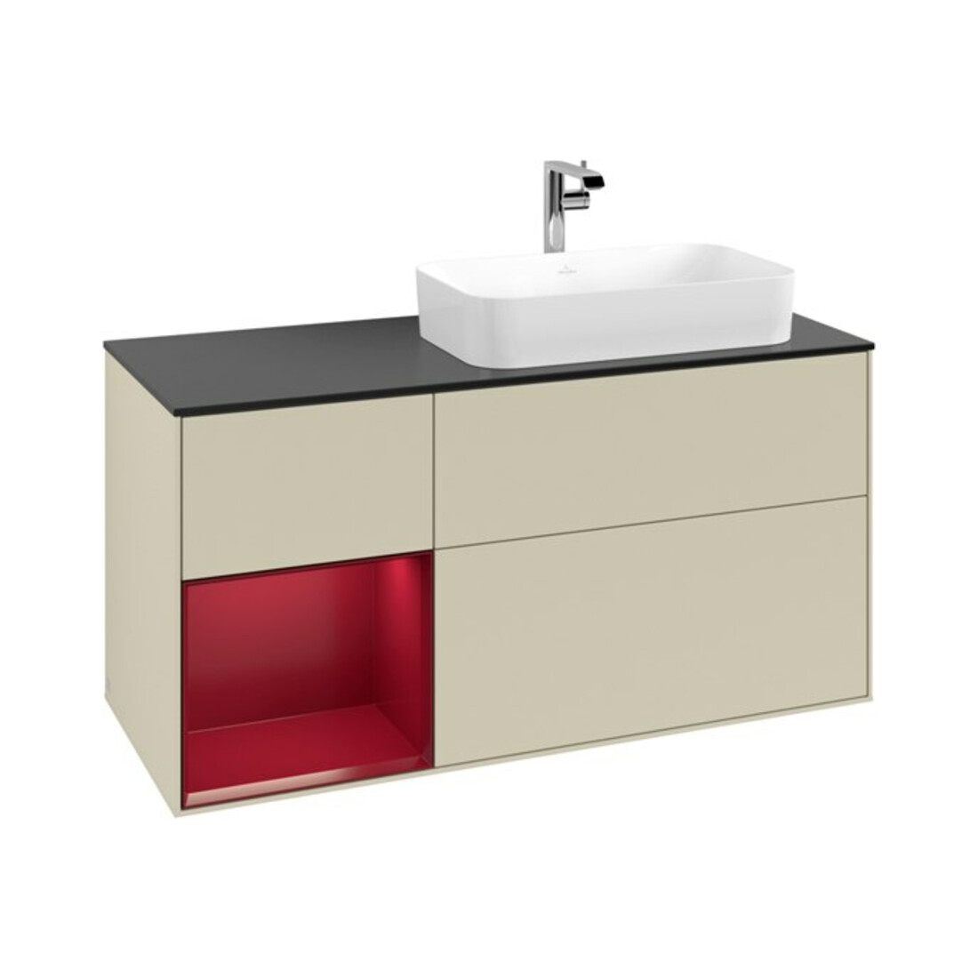 V&B Waschtischunterschrank Finion 120cm, Pl bla m, Reg li Peo, si Gr m Lac