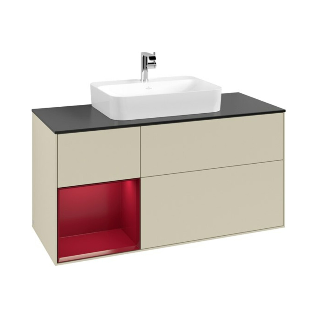 V&B Waschtischunterschrank Finion 120cm, Pl bla m, Reg li Peo, si Gr m Lac
