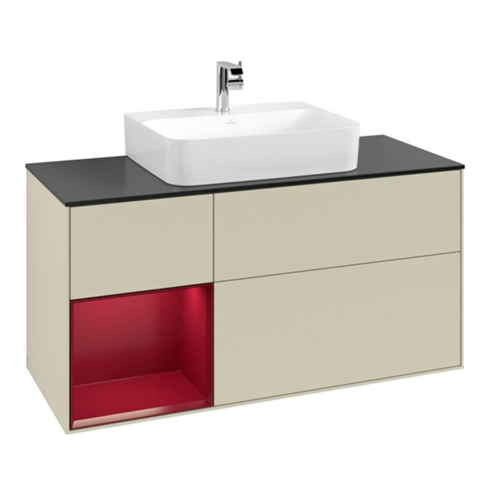 V&B Waschtischunterschrank Finion 120cm, Pl bla m, Reg li Peo, si Gr m Lac