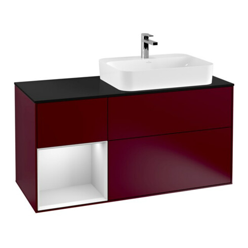 V&B Waschtischunterschrank Finion 120cm, Pl bla m, Reg li wh. m Lac, Peo m