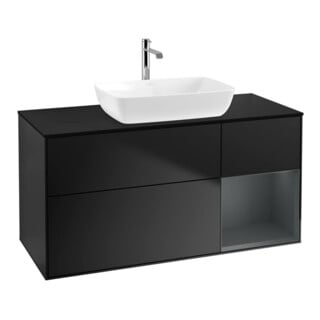 V&B Waschtischunterschrank Finion 120cm, Pl bla m, Reg md m Lac, bla m Lac