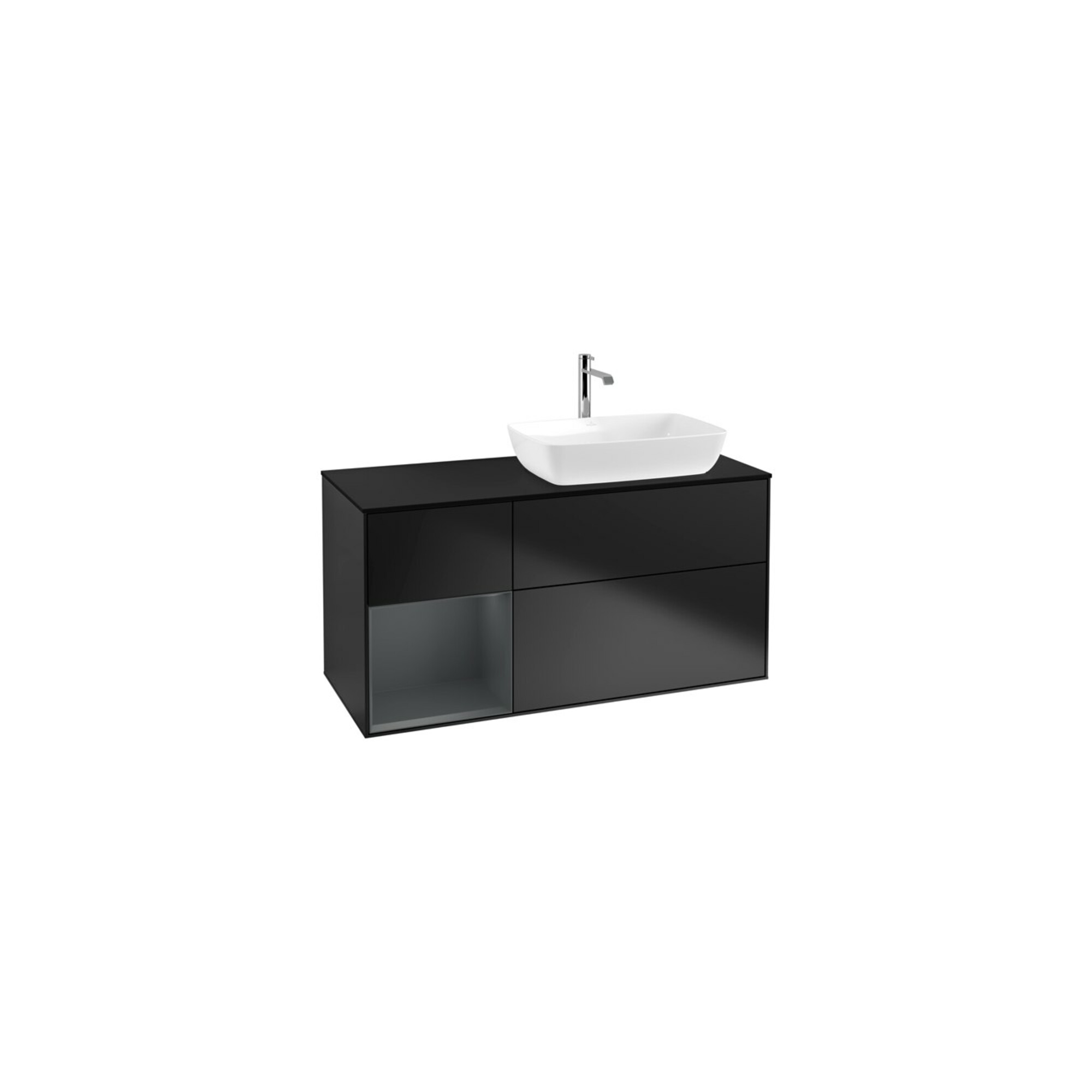 V&B Waschtischunterschrank Finion 120cm, Pl bla m, Reg md m Lac, bla m Lac ; Villeroy & Boch