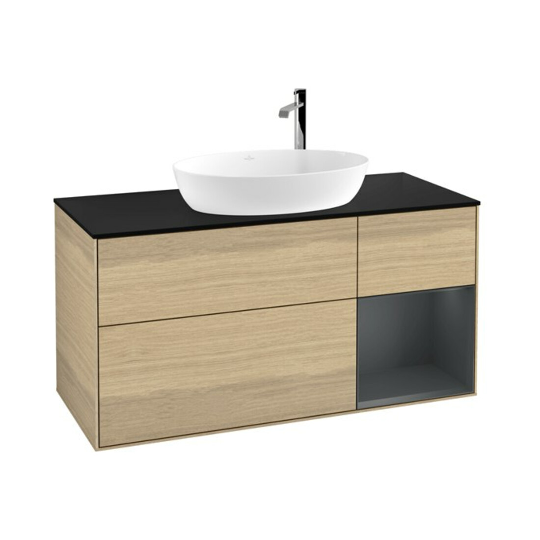 V&B Waschtischunterschrank Finion 120cm, Pl bla m, Reg md m Lac, Oa ven