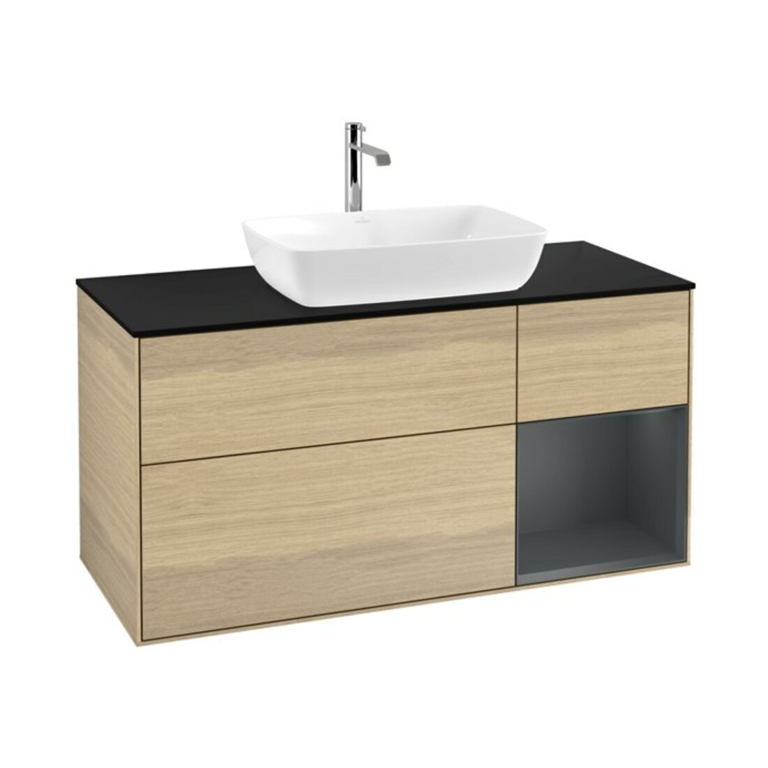 V&B Waschtischunterschrank Finion 120cm, Pl bla m, Reg md m Lac, Oa ven