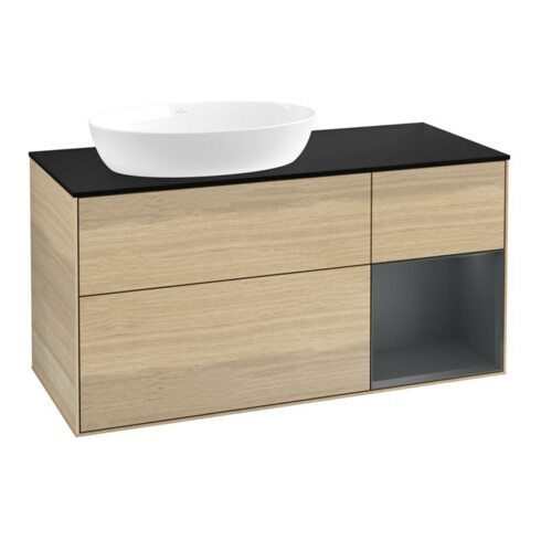 V&B Waschtischunterschrank Finion 120cm, Pl bla m, Reg md m Lac, Oa ven