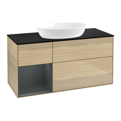 V&B Waschtischunterschrank Finion 120cm, Pl bla m, Reg md m Lac, Oa ven