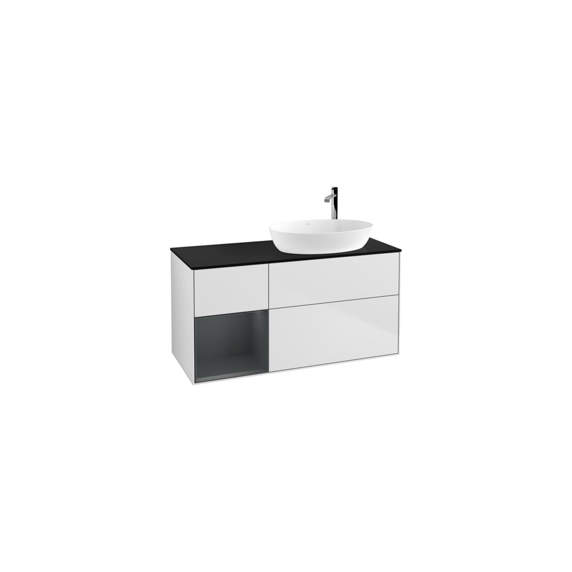 V&B Waschtischunterschrank Finion 120cm, Pl bla m, Reg md m Lac, wh. m Lac ; Villeroy & Boch