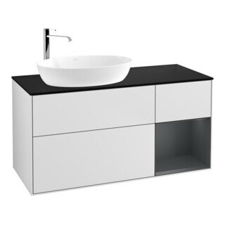 V&B Waschtischunterschrank Finion 120cm, Pl bla m, Reg md m Lac, wh. m Lac