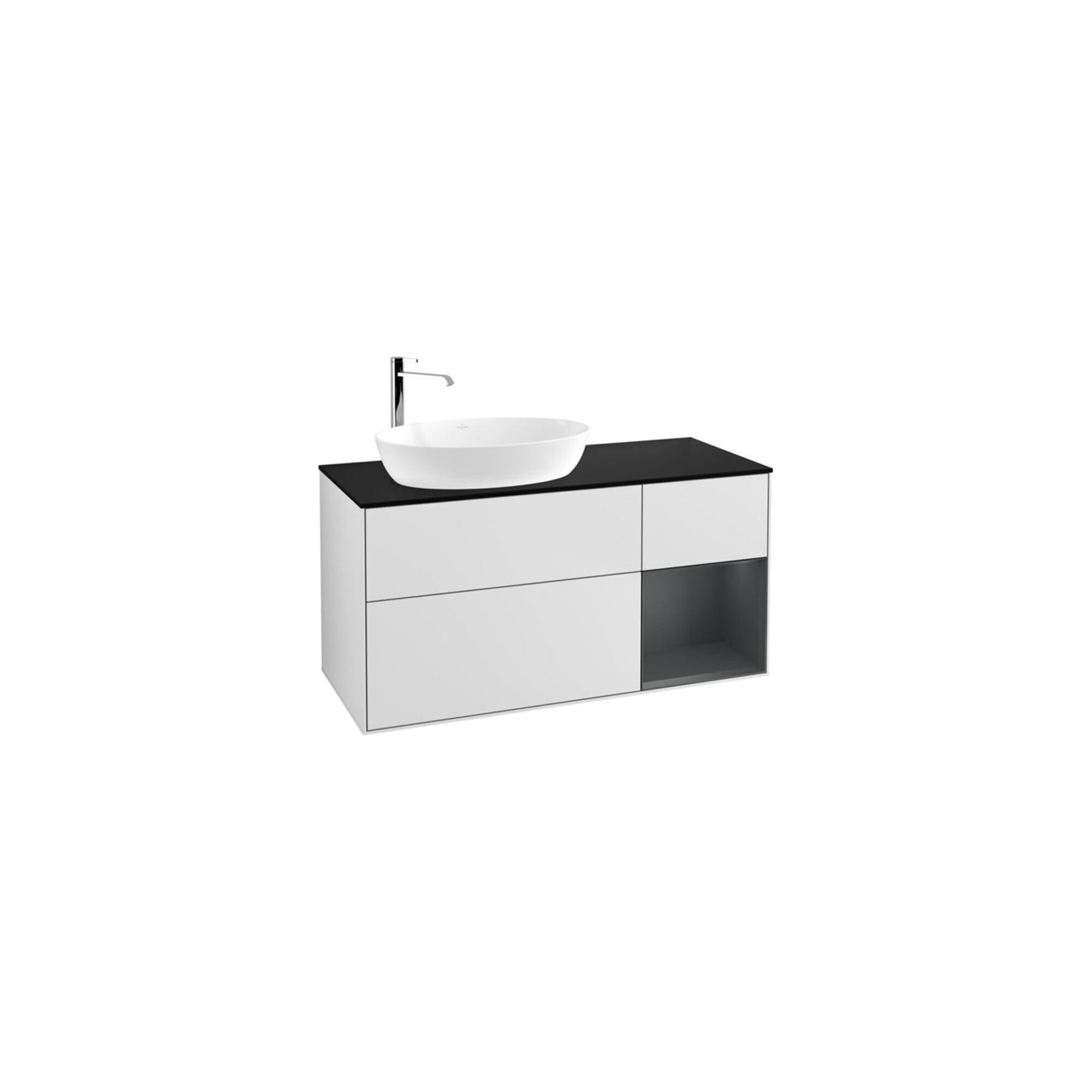 V&B Waschtischunterschrank Finion 120cm, Pl bla m, Reg md m Lac, wh. m Lac ; Villeroy & Boch