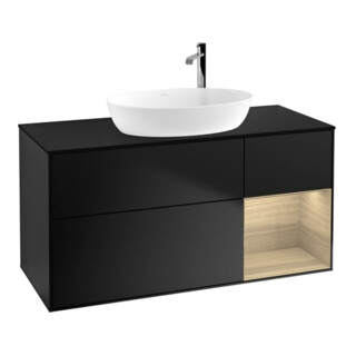 V&B Waschtischunterschrank Finion 120cm, Pl bla m, Reg Oa ven, bla m Lac