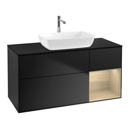 V&B Waschtischunterschrank Finion 120cm, Pl bla m, Reg Oa ven, bla m Lac