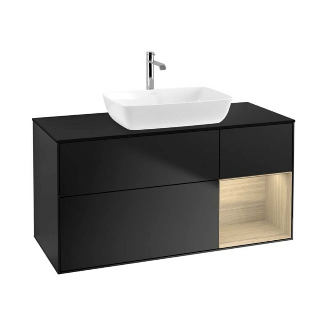 V&B Waschtischunterschrank Finion 120cm, Pl bla m, Reg Oa ven, bla m Lac